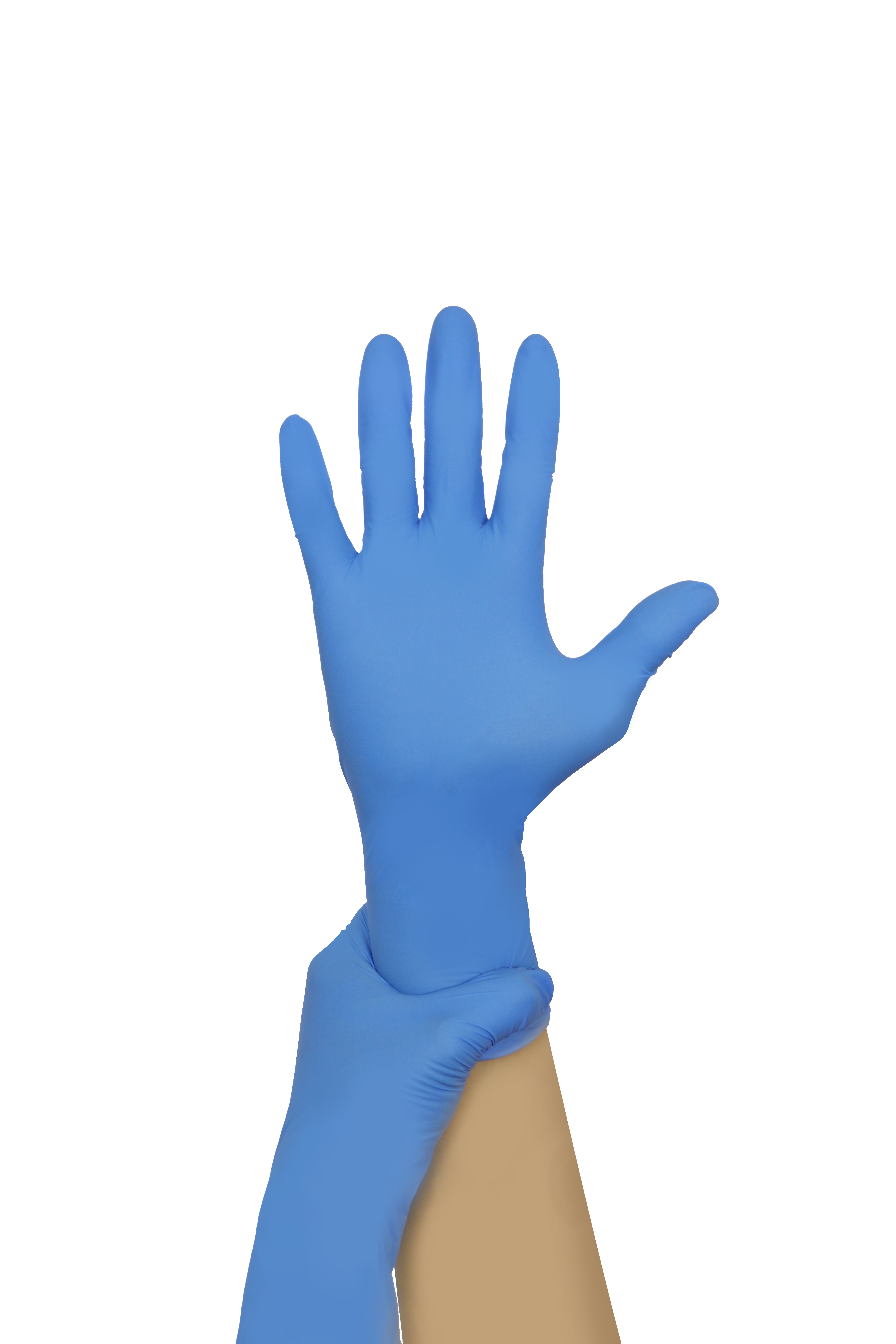 Blue nitrile gloves