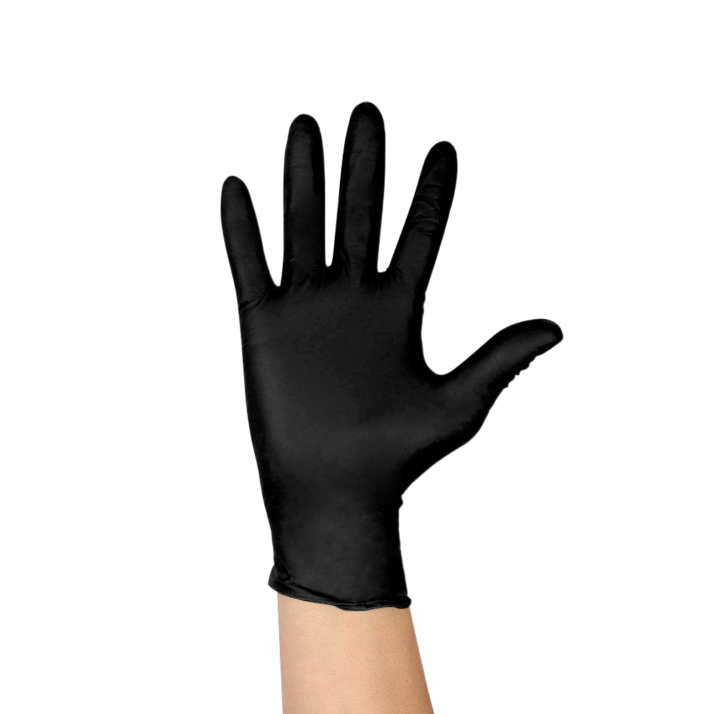 Black nitrile gloves