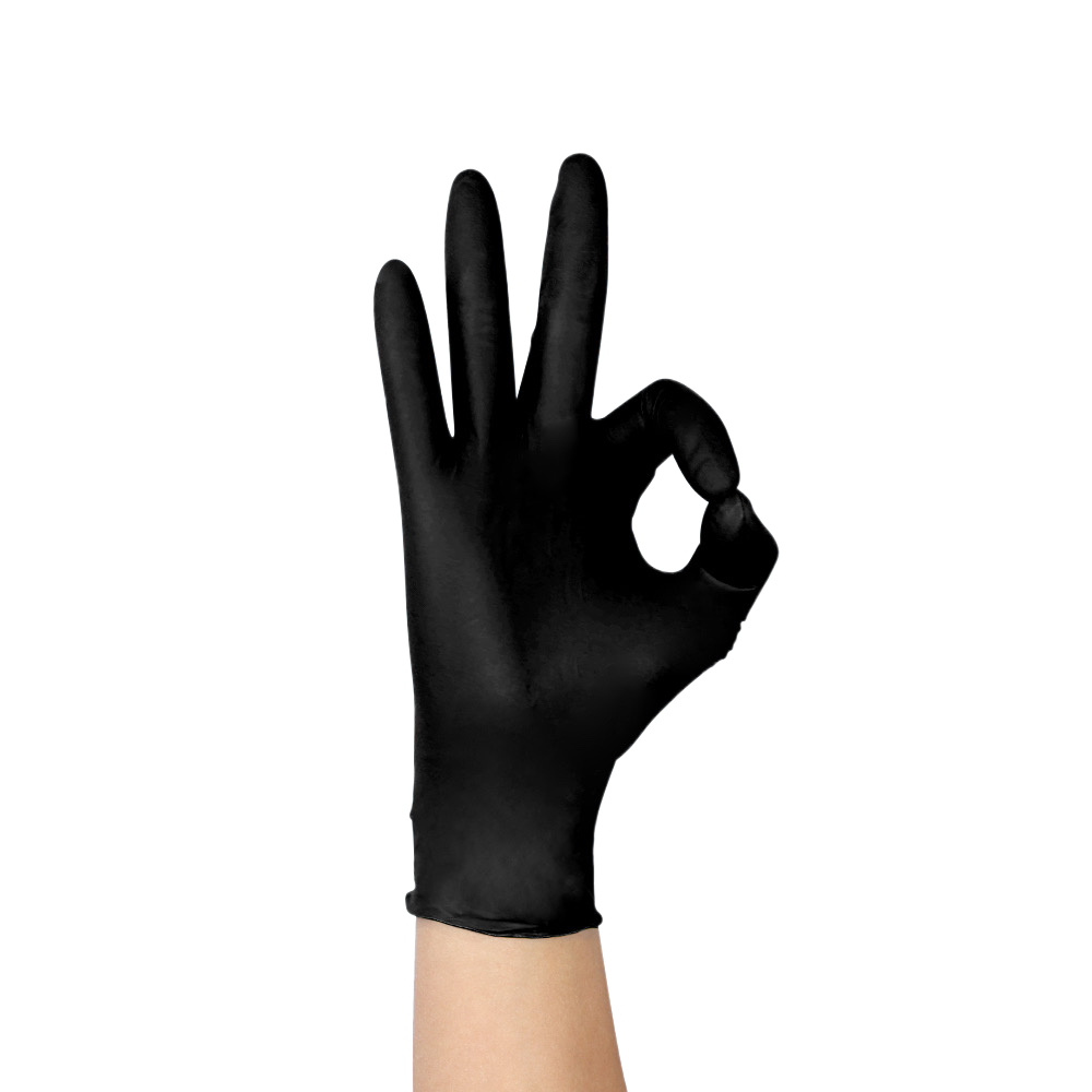 Black nitrile gloves