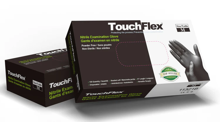 Black nitrile gloves