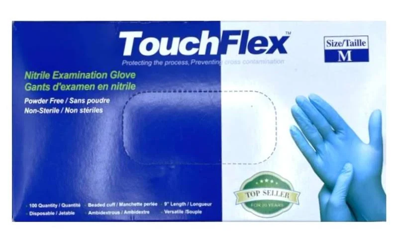 TouchFlex Nitrile Examination Gloves- Blue