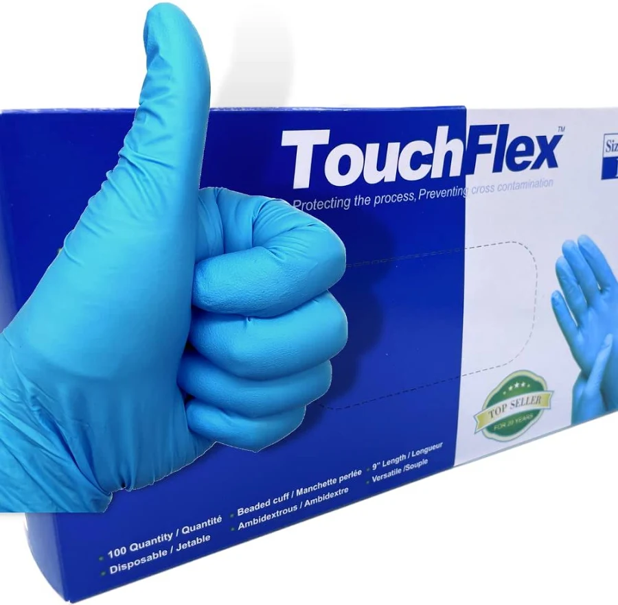 TouchFlex Nitrile Examination Gloves- Blue